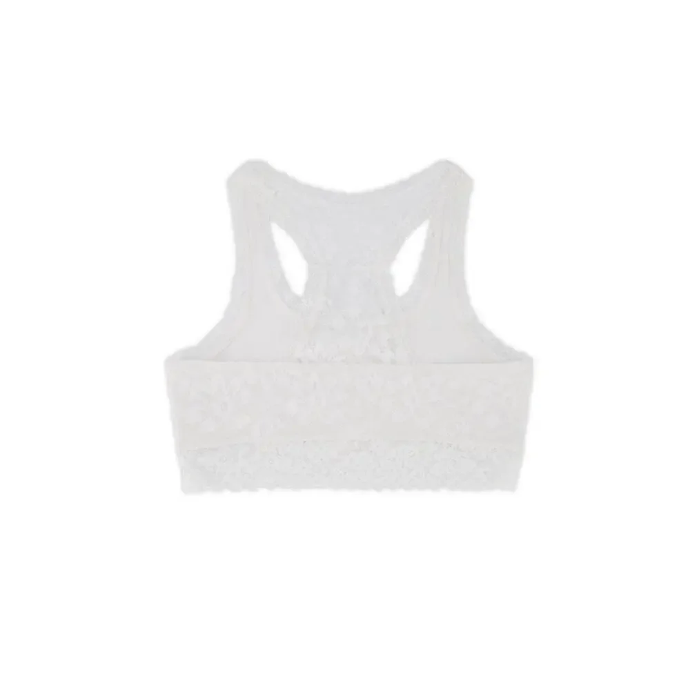 Lot Of 2 Justice White Mint Full Coverage Racerback Lace Girls Bralette Size 30
